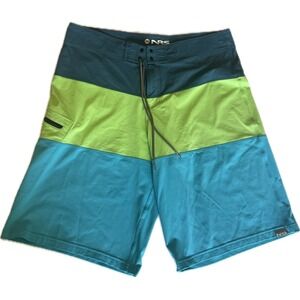NRS Men's Benny Board Shorts Blue/Green/Blue - Size 36 - EUC